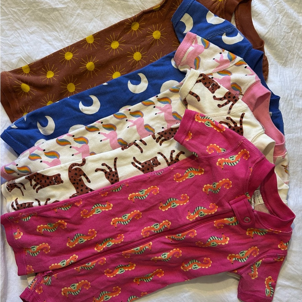 Hanna Andersson Kids short sleeve bodysuit Bundle 12-18months - Picture 1 of 16